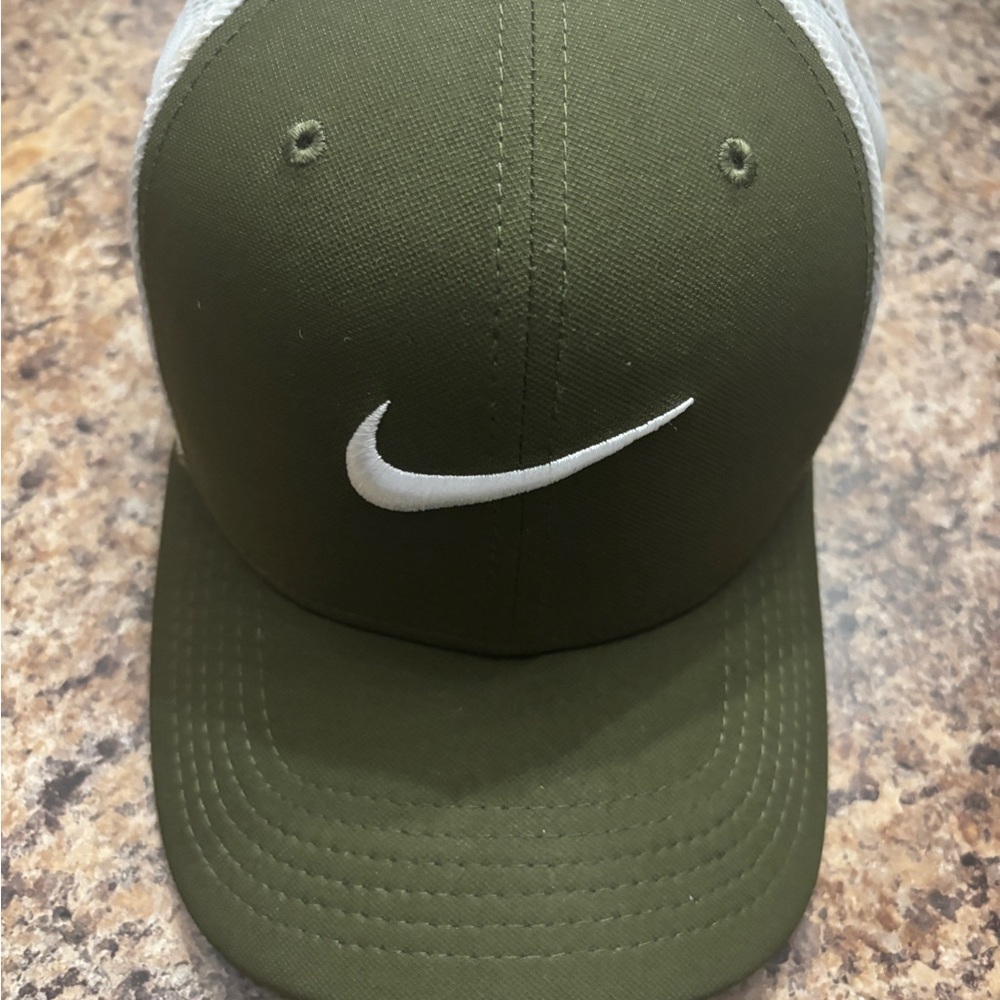 Nike Olive and White Baseball Cap